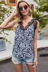 Tank Top - V-Neck Sleeveless Lace - Animal Print Casual Apparel & Accessories > Clothing > Tops Lace Leopard Romantichut Scalloped Shiny Ship From Overseas Spliced Spliced Lace sync-pinterest Tank