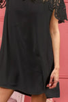 Dress - Crochet Lace Yoke - Wrinkled Texture - Boho - Flowy - Lightweight 5-2-usa BiBi Ship from USA