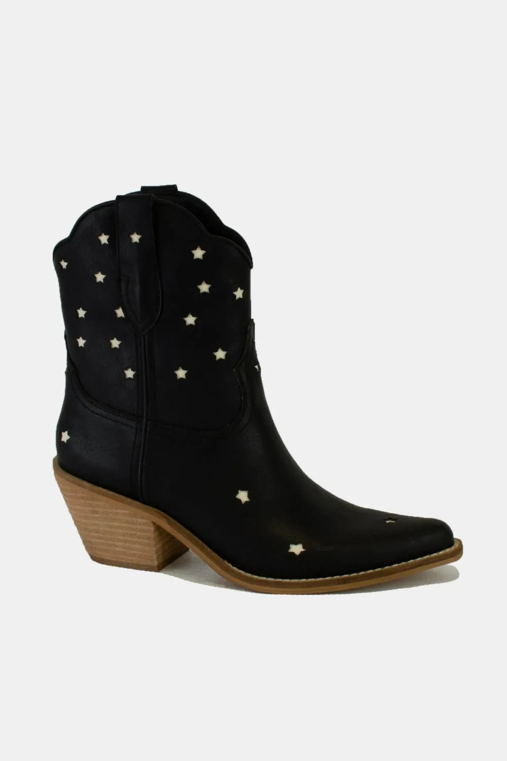 Faux Leather Boots – Stylish Star Cutouts Beast Fashion Ship from USA