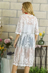 Cover Up - Lace Crochet Sheer - Elegant Layering Beachwear 4-23-usa ADORA Ship from USA