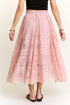 Maxi Skirt - Lace Bohemian Raw Hem - Elastic Waist Casual Wear 4-23-usa ADORA Ship from USA