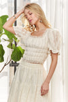 Top - Peasant Style - Lace - Smocked Waist - Flowy - Lightweight 5-2-usa ADORA Ship from USA