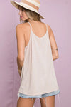 Top - Sleeveless - Knit - Lace Details - Soft - Casual 5-1-usa BiBi Ship from USA