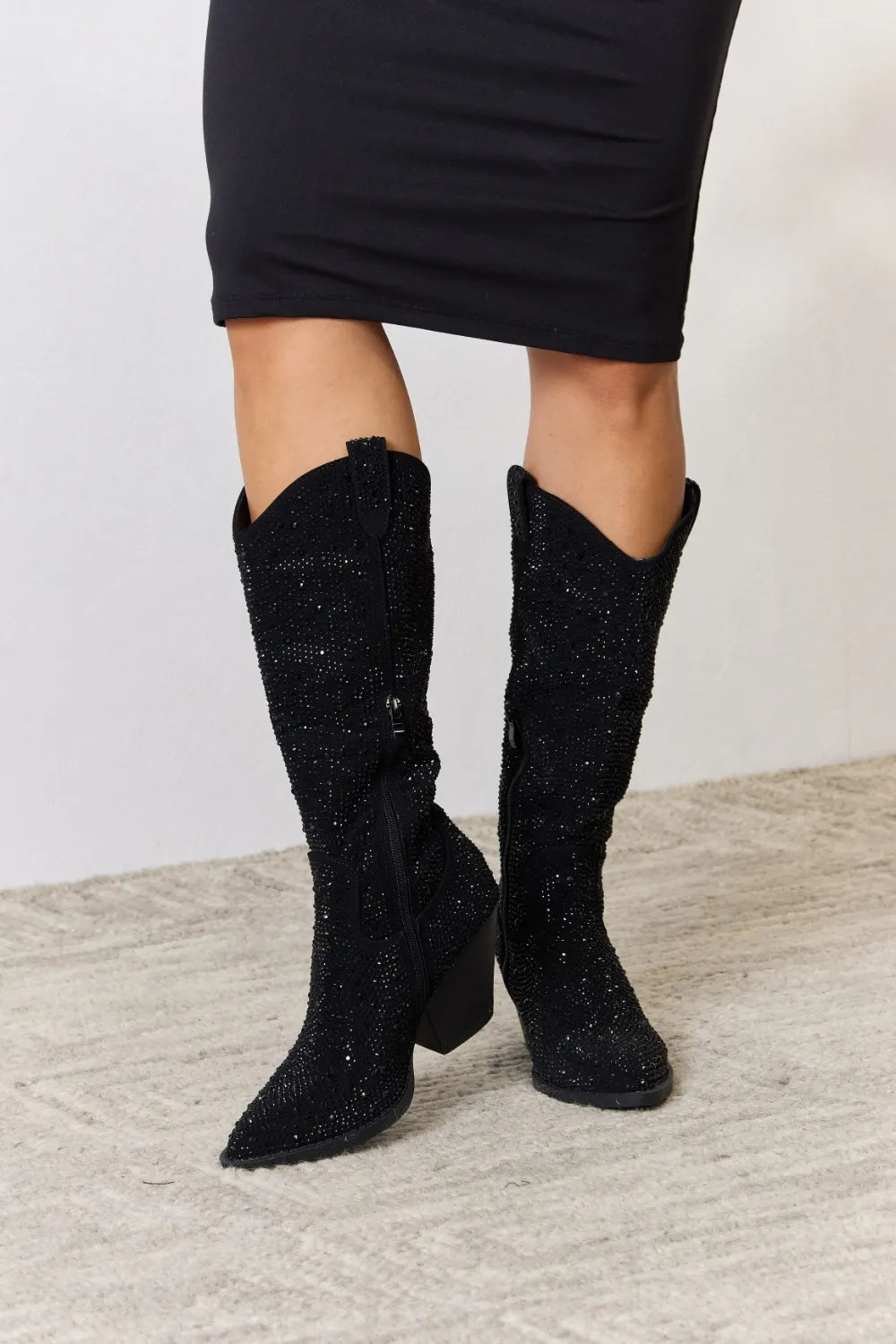 Sparkling Rhinestone Knee-High Boots Forever Link Ship from USA