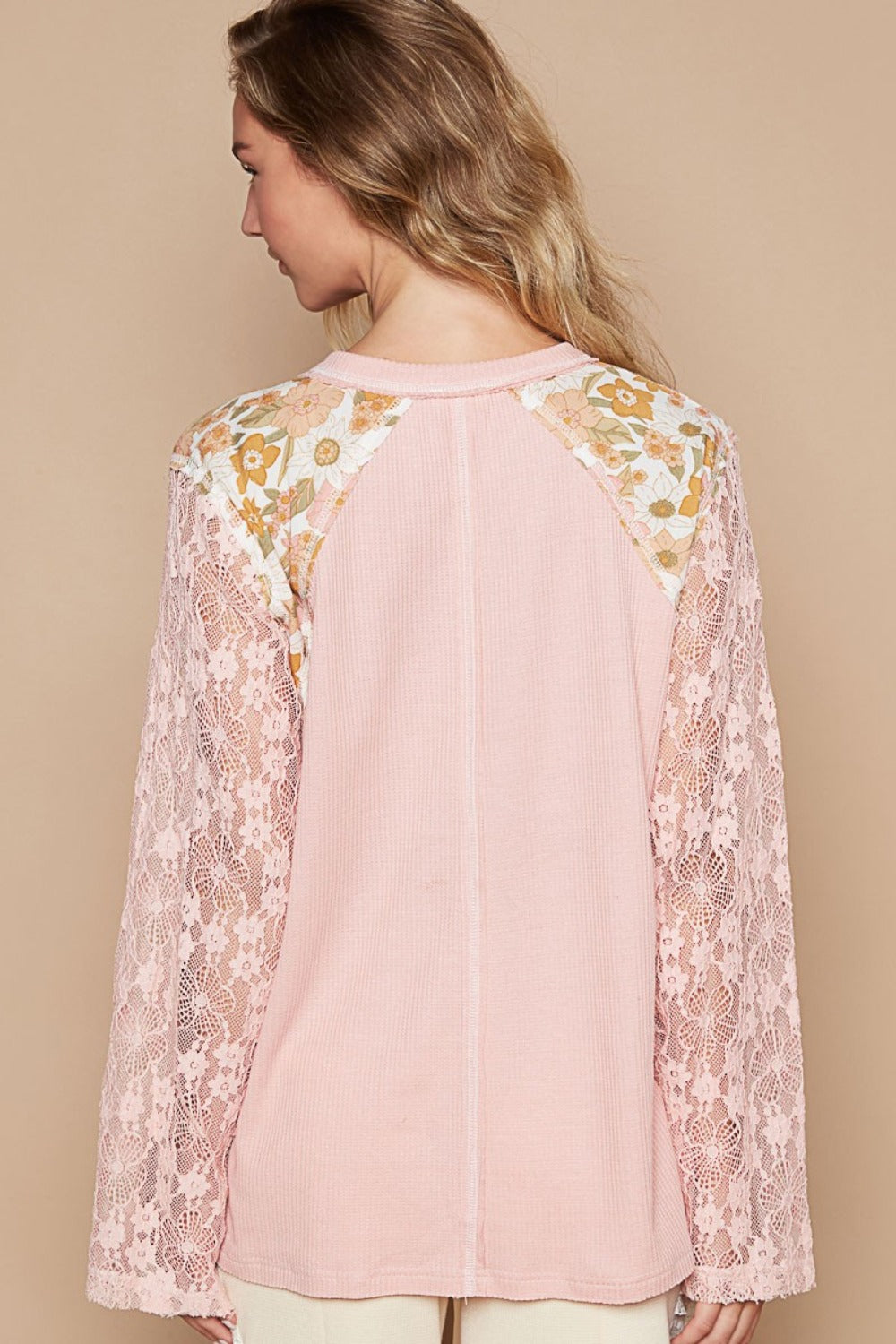 Dusty Pink Top - Long Sleeve - Lace Patch - Floral Clothing & Accessories > Clothing > Tops autopostr_pinterest_71118 autopostr_pinterest_71178 autopostr_pinterest_71277 flower knit lace patch pol sleeve top