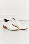 Ankle Boots - Crossover - Cowboy - White - Low Heel - Block 5-5-shoes-usa Melody Ship from USA