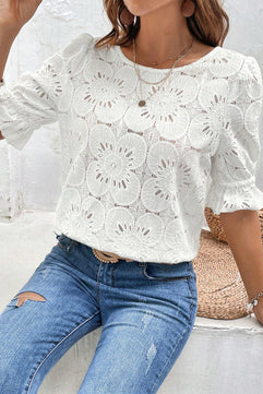 Keyhole Flounce Sleeve Top