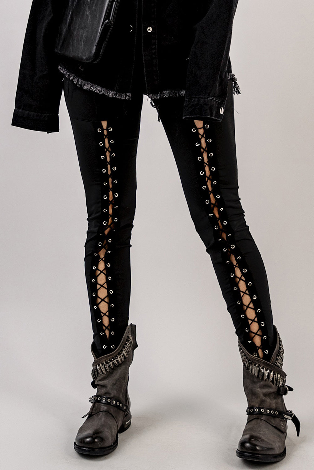 Casual Pants - Lace-Up - Solid - Long - Slight Stretch Apparel & Accessories > Clothing > Pants Lace Lace Up Leg Ship From Overseas sync-pinterest SYNZ T Up