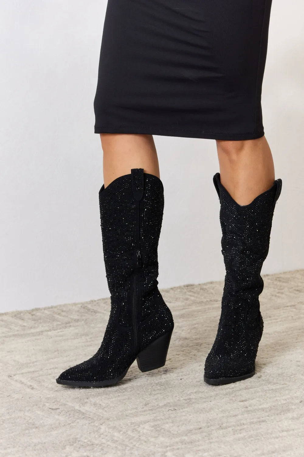 Rhinestone Knee Boots – Sparkle Every Step Forever Link Ship from USA