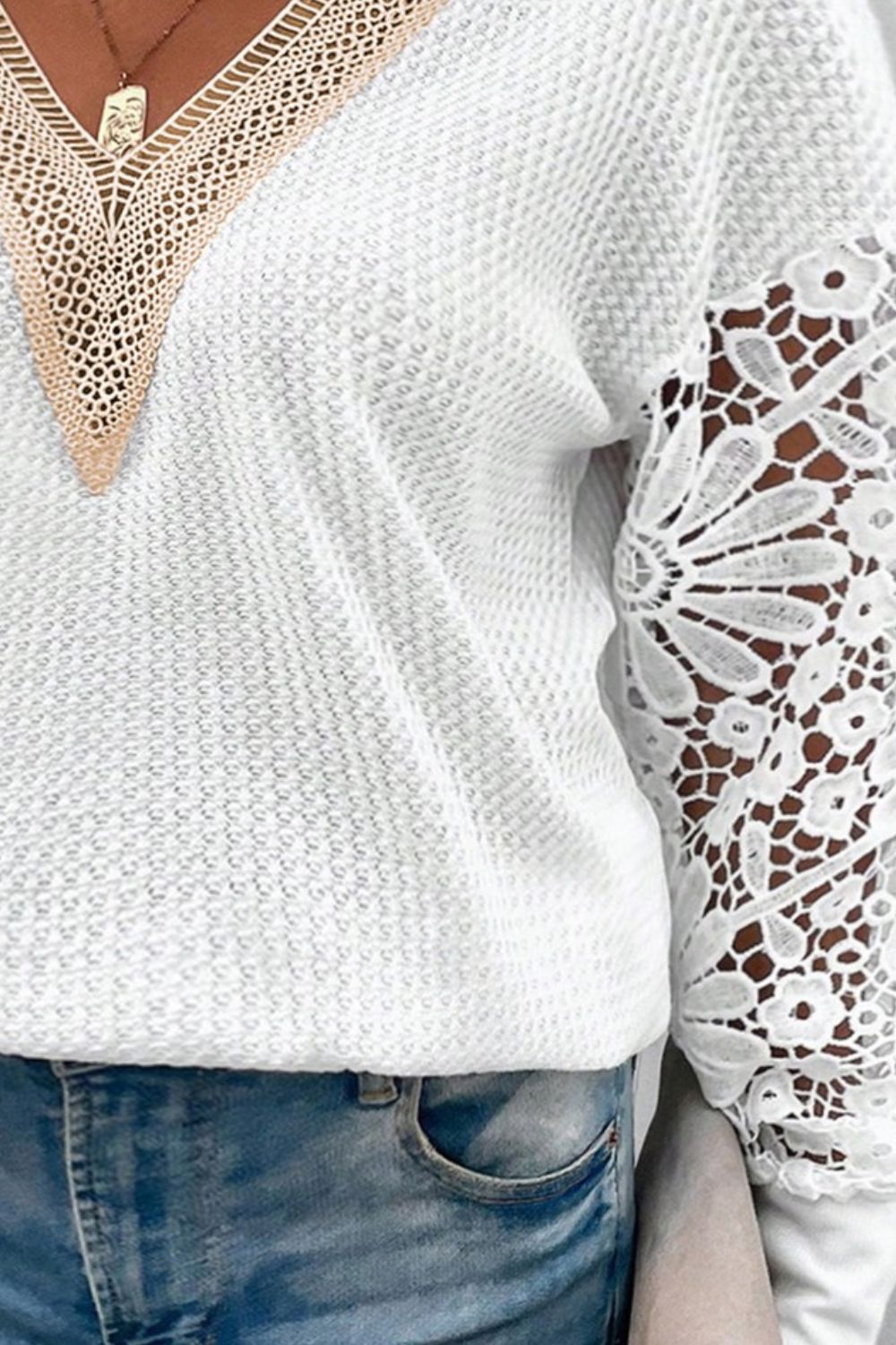 Opaque Top - Lace Detail - Ruched Design - Plus Size 1XL-3XL Apparel & Accessories > Clothing > Tops Ship From Overseas sync-pinterest SYNZ