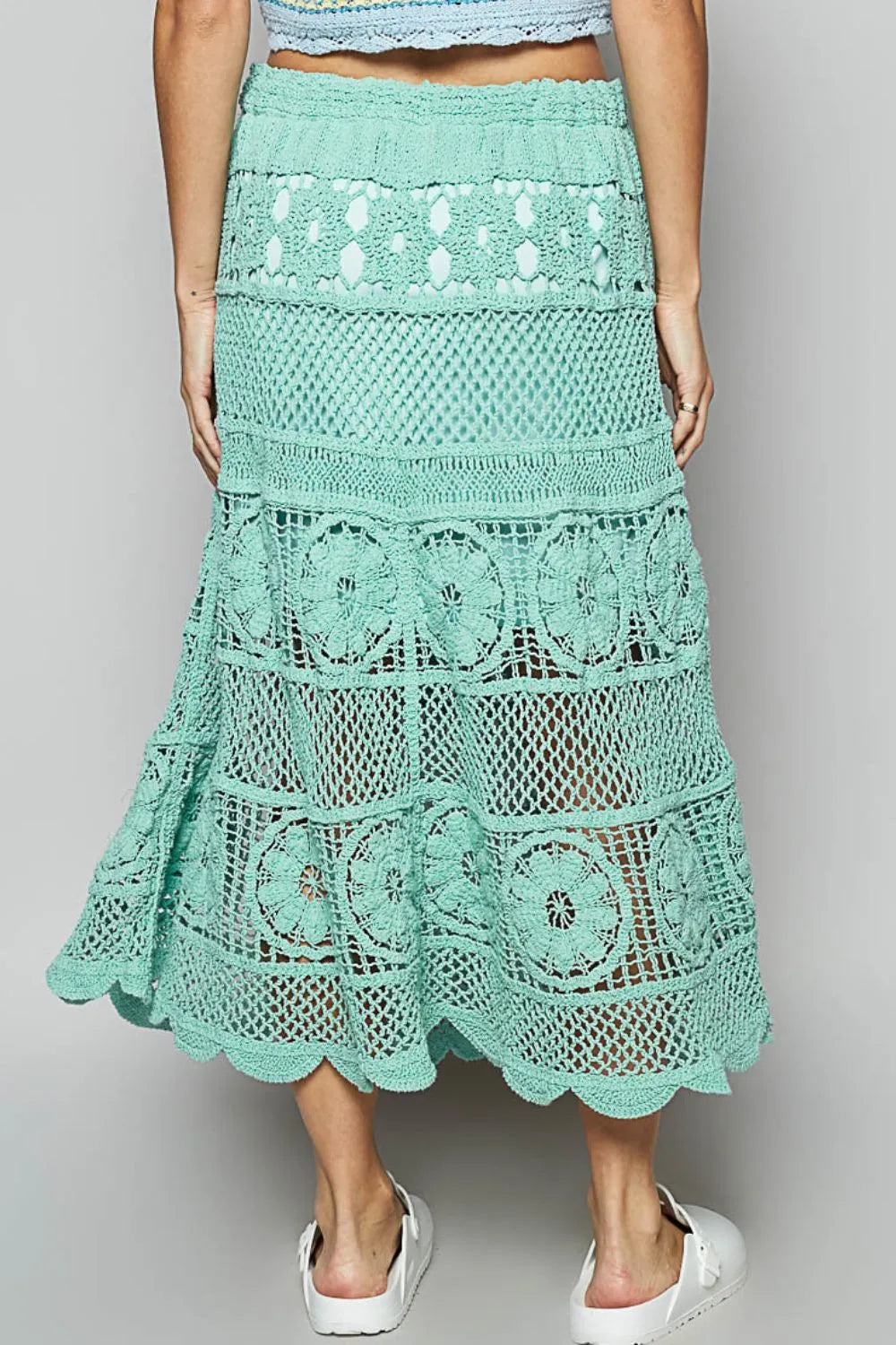 Bohemian Lace Maxi Skirt 7-11 POL Ship from USA
