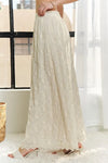 Maxi Skirt - Elastic Waist - Cotton - Applique Lace - Flowy Fit 4-23-usa ADORA Ship from USA