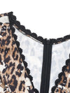 Leopard V-Neck Cap Sleeve Mini Dress 4-23-overseas Perfee Ship From Overseas