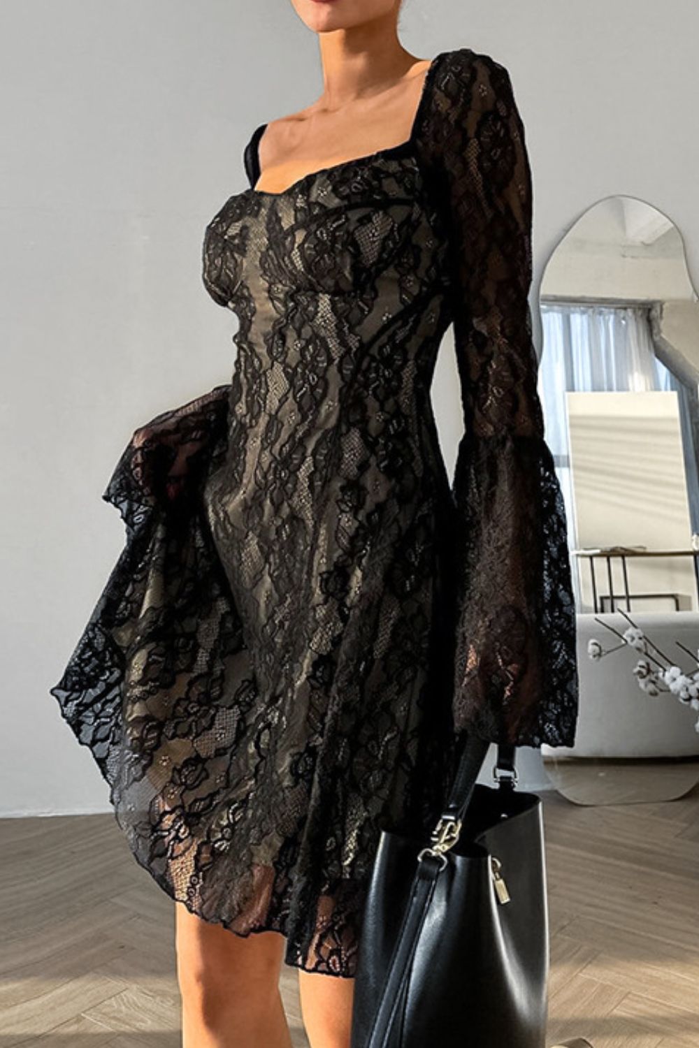 Mini Dress - Sweetheart Neck - Flare Sleeve - Lace - Nylon Blend Apparel & Accessories > Clothing > Dresses Dress Flare Flare Sleeve Heart Lace Mini Mini Dress Neck Neck Flare Neck Flare Sleeve OutdoorStyle Ship From Overseas Sleeve Sleeve Mini Sleeve Mini Dress Sweetheart Sweetheart Neck sync-pinterest T V