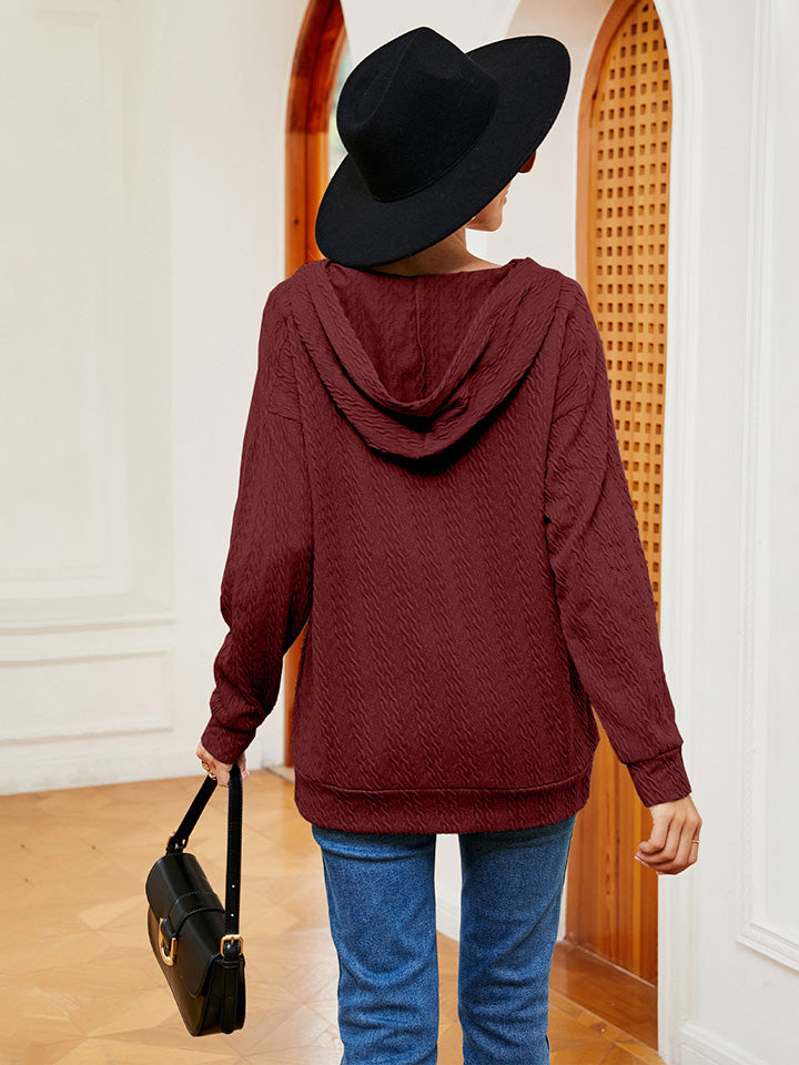 Hoodie - Lace-Up Stretch Rayon Opaque Long Sleeve Top Apparel & Accessories > Clothing > Tops > Hoodies M.N.Y Ship From Overseas sync-pinterest