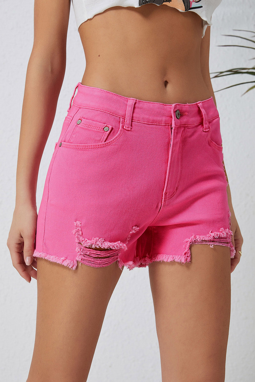 Rose Denim Shorts