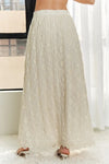 Maxi Skirt - Elastic Waist - Cotton - Applique Lace - Flowy Fit 4-23-usa ADORA Ship from USA