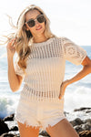 Puff Sleeve Top - Lace Detail - Crochet 5-7-usa BiBi Ship from USA