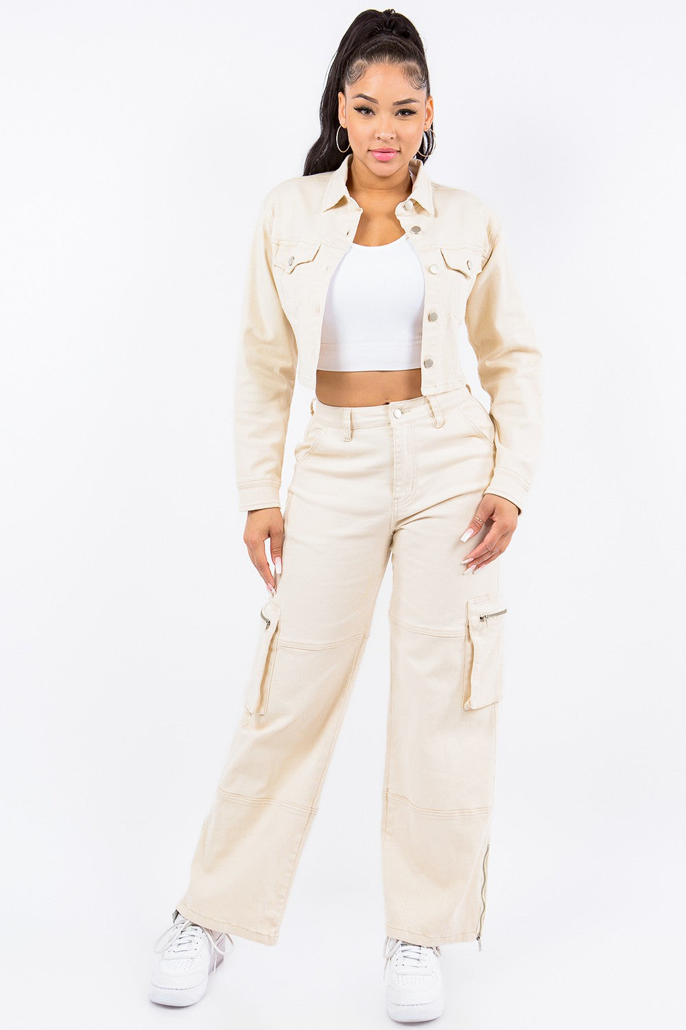 Lace Back Cropped Jacket - Stretch Cotton, Button Front, Trendy Fit Apparel & Accessories > Clothing > Outerwear > Jackets & Coats American Bazi autopostr_pinterest_71901 autopostr_pinterest_72819 Only Available for U.S. Residents Ship from USA sync-pinterest