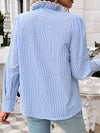 Lace Blouse - Ruffled Sheer Opaque Design - Polyester Cotton Apparel & Accessories > Clothing > Tops DY Ship From Overseas sync-pinterest