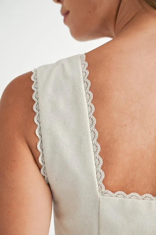 Embroidered Top and Lace Mini Skirt Set - Button Front - Frill Detail Apparel & Accessories > Clothing > Outfits & Sets MABLE Only Available for U.S. Residents Ship from USA sync-pinterest