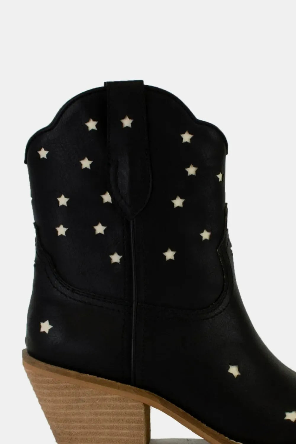 Faux Leather Boots – Stylish Star Cutouts Beast Fashion Ship from USA