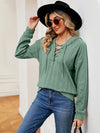 Gum Leaf Hoodie - Lace-Up Stretch Rayon Opaque Long Sleeve Top Apparel & Accessories > Clothing > Tops > Hoodies autopostr_pinterest_71901 autopostr_pinterest_72819 M.N.Y Ship From Overseas sync-pinterest